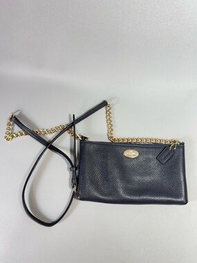 Coach Quinn Dark Navy Pebbled Leather Crossbody Bag F52709